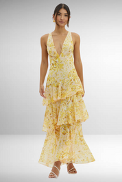 Leah Roberts | Tiered V-Neck Maxi Dress