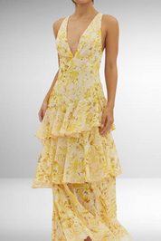 Leah Roberts | Tiered V-Neck Maxi Dress