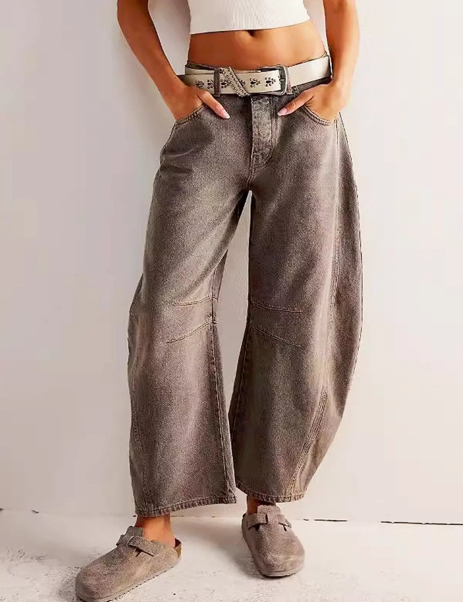 Leilani Monroe | Leopard Print Barrel Jeans For Women