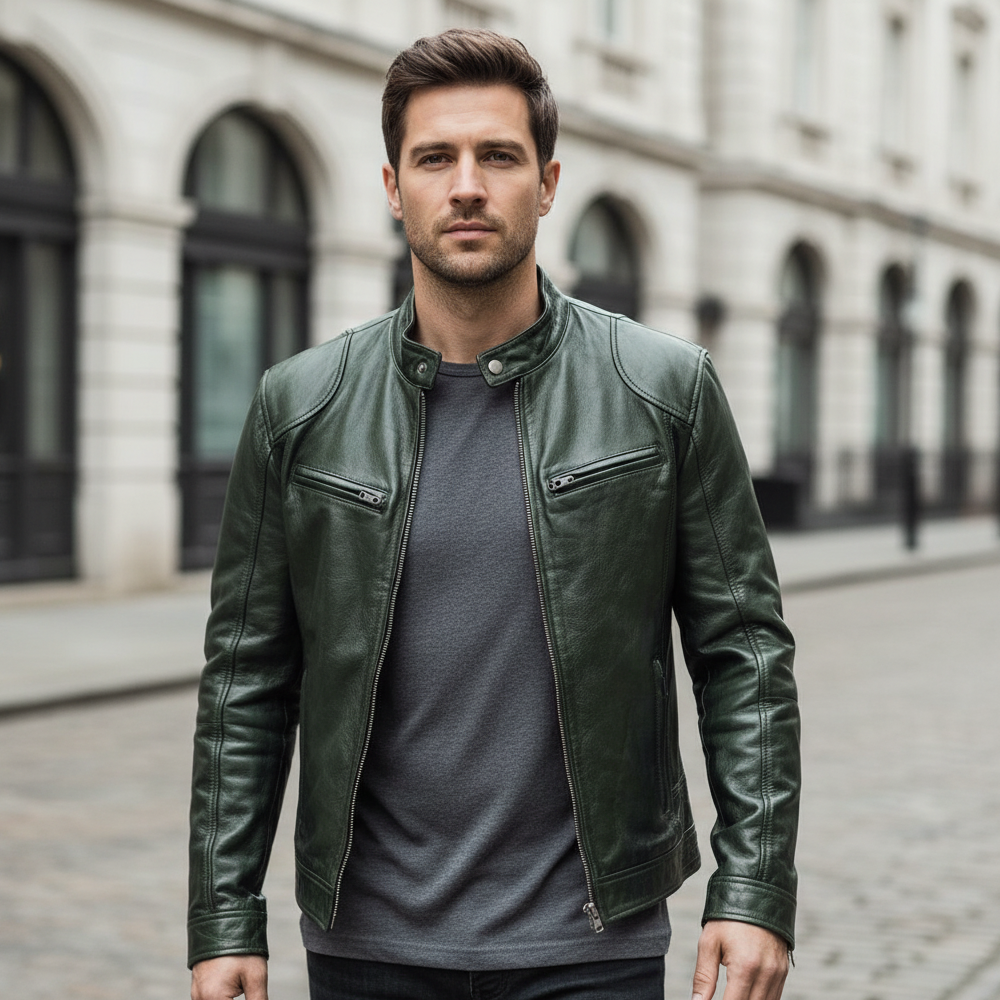 Leonardo Vieri | Biker Bomber Jacket with Urban Edge