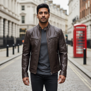Leonardo Vieri | Biker Bomber Jacket with Urban Edge