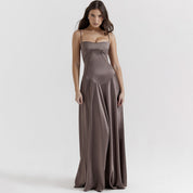Lily Hawthorne | Satin Maxi Prom Dress