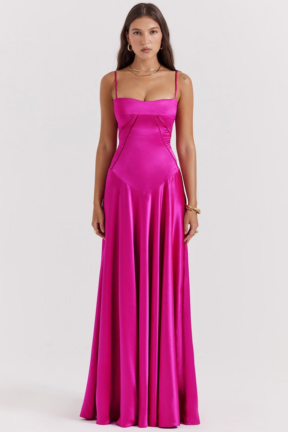 Lily Hawthorne | Satin Maxi Prom Dress