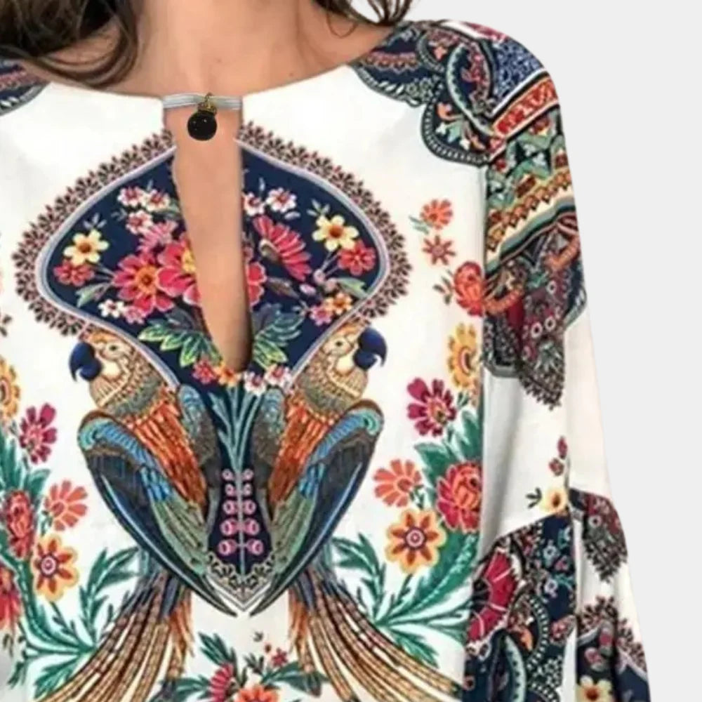 Marina Kirkwood | Floral Print Blouse With Bishop Sleeves