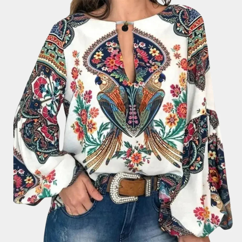Marina Kirkwood | Floral Print Blouse With Bishop Sleeves
