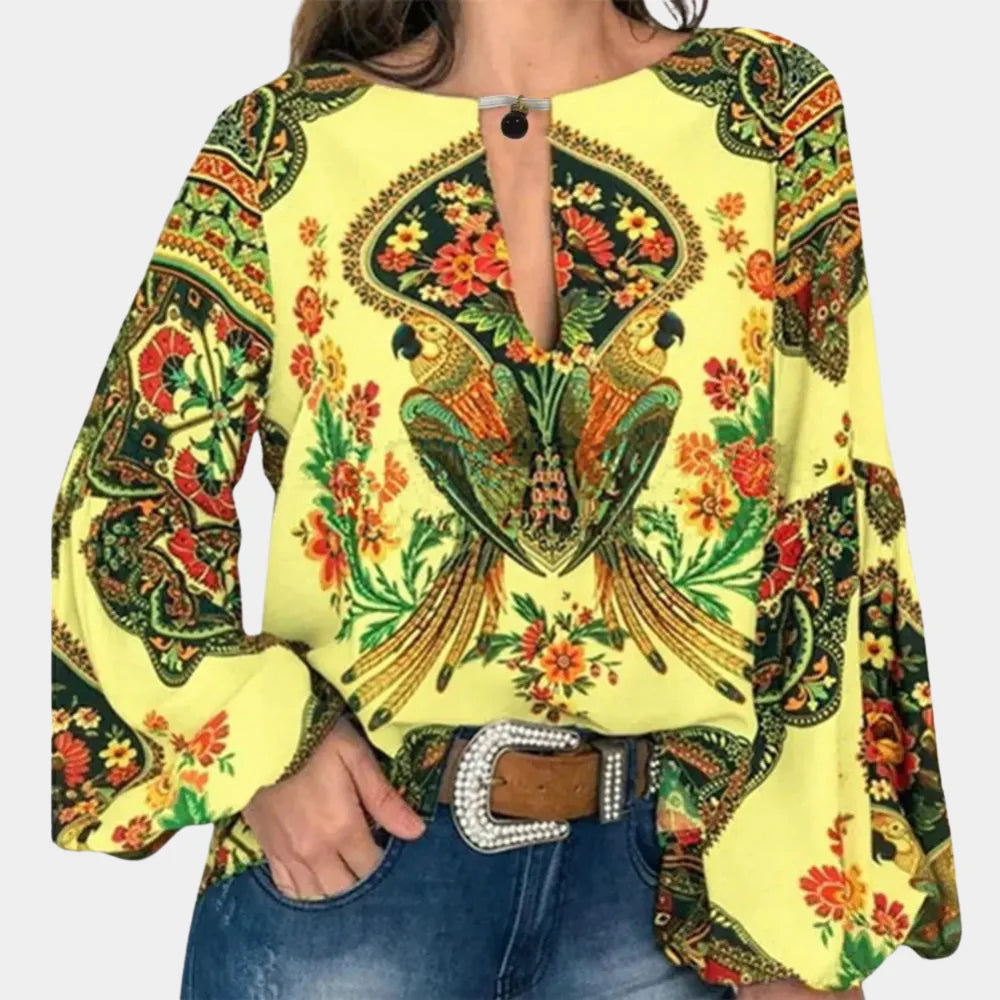 Marina Kirkwood | Floral Print Blouse With Bishop Sleeves