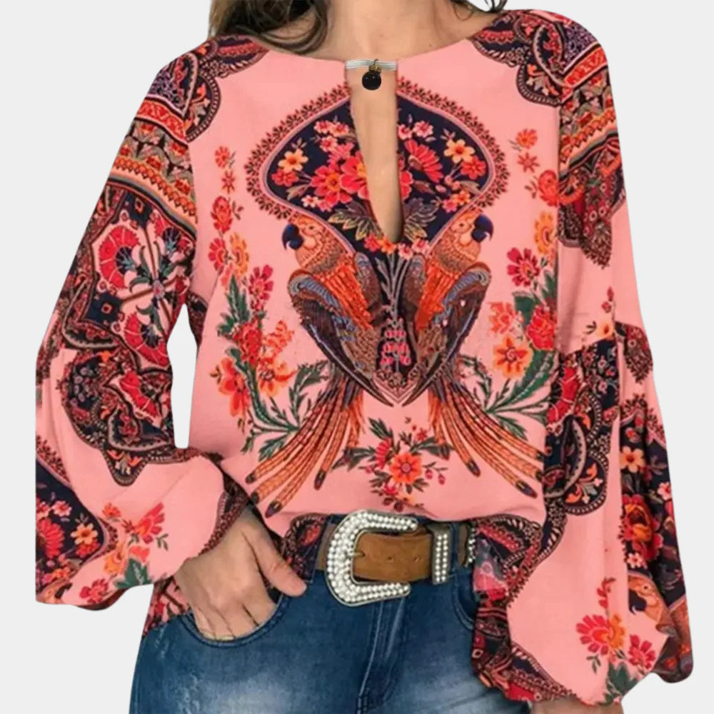 Marina Kirkwood | Floral Print Blouse With Bishop Sleeves