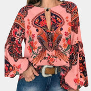 Marina Kirkwood | Floral Print Blouse With Bishop Sleeves