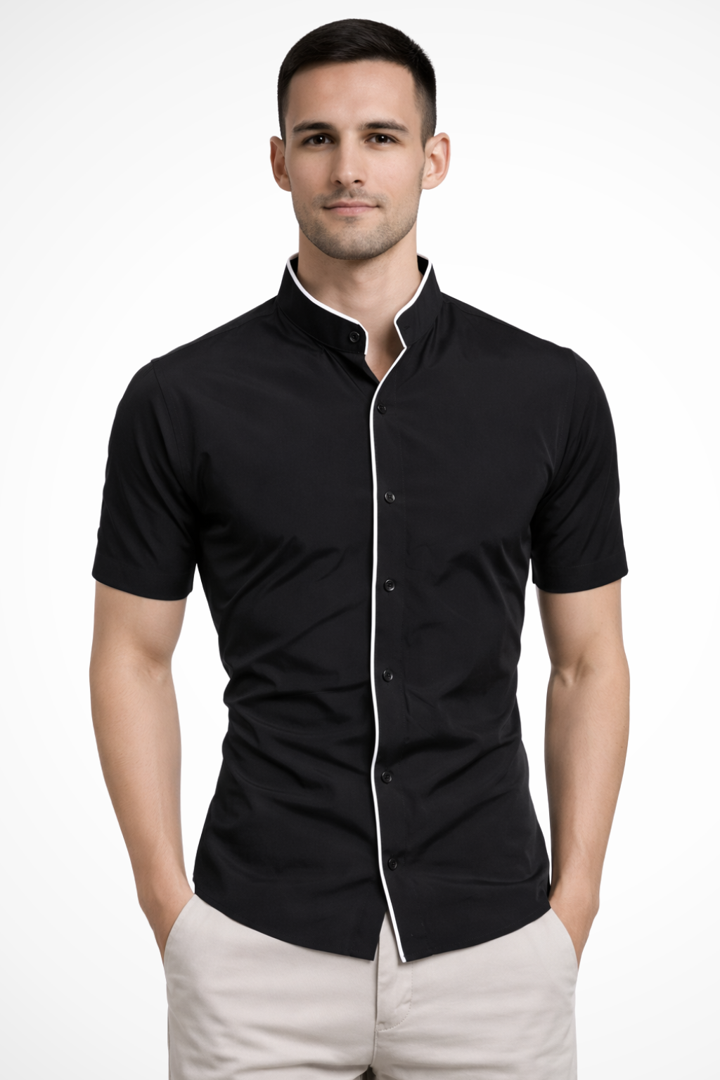 Lorenzo Bianchi | Tailored Mandarin Collar Shirt For Men
