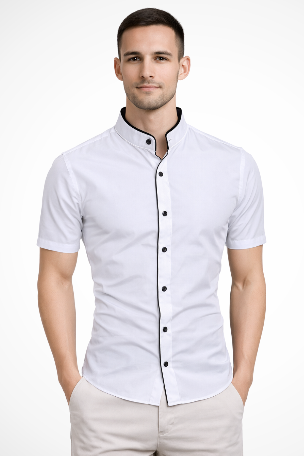 Lorenzo Bianchi | Tailored Mandarin Collar Shirt For Men