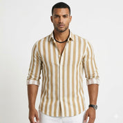 Lorenzo Whitaker | Coastal Striped Linen Shirt For Men