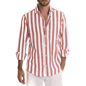 Lorenzo Whitaker | Coastal Striped Linen Shirt For Men