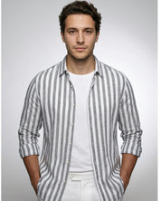 Lorenzo Whitaker | Coastal Striped Linen Shirt For Men