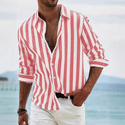 Lorenzo Whitaker | Coastal Striped Linen Shirt For Men