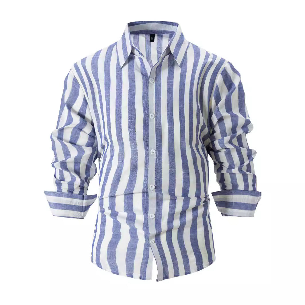 Lorenzo Whitaker | Coastal Striped Linen Shirt For Men