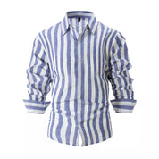 Lorenzo Whitaker | Coastal Striped Linen Shirt For Men