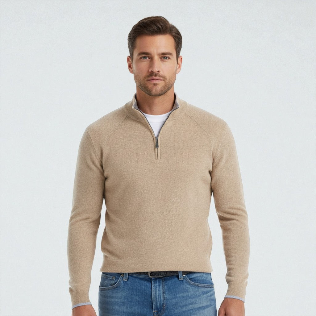 Martin | Refined Half-Zip Knit Sweater For Men