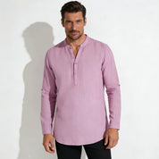 Davenport | Linen Henley Shirt For Men