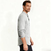 Davenport | Linen Henley Shirt For Men