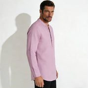 Davenport | Linen Henley Shirt For Men