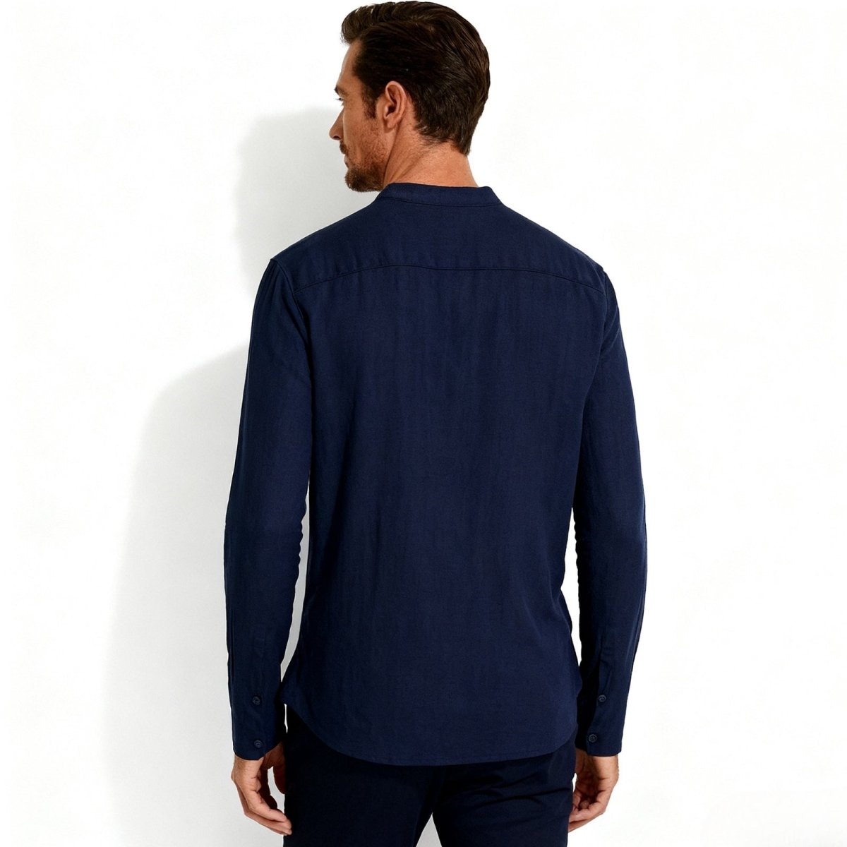 Davenport | Linen Henley Shirt For Men