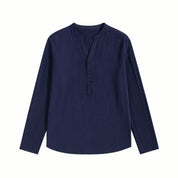 Davenport | Linen Henley Shirt For Men