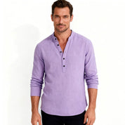 Davenport | Linen Henley Shirt For Men