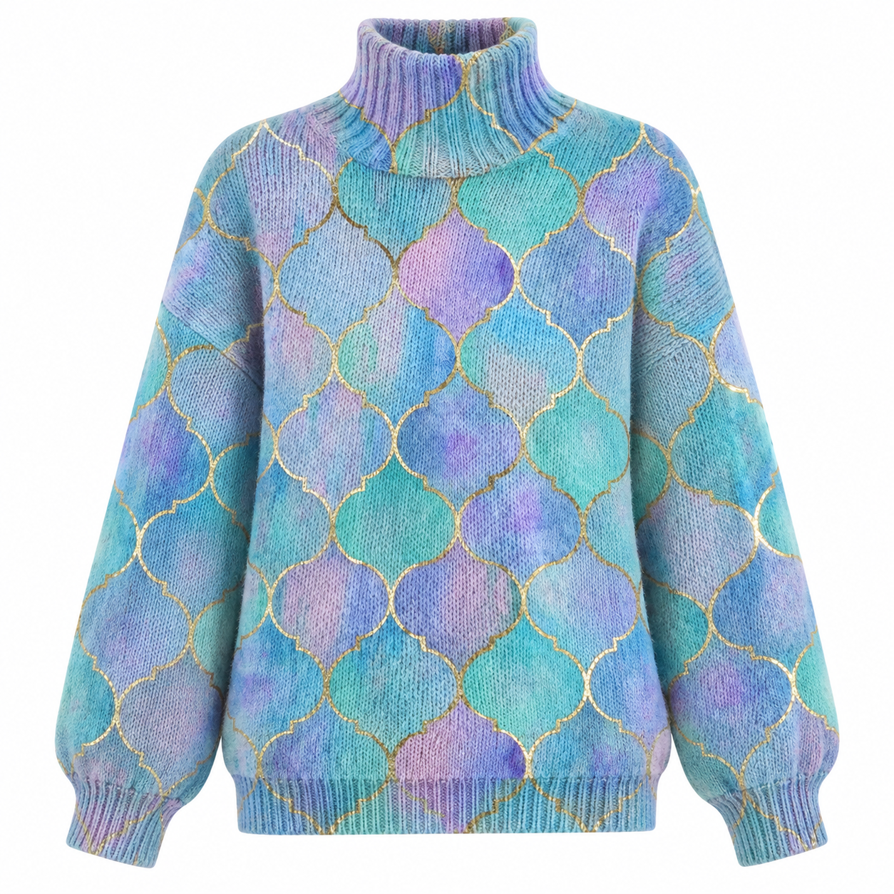 Louisa Trenholm | Pull pastel à motif quatre-feuilles et imprimé doré