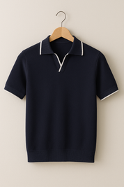 Luca Bellingham | Slim Fit Knit Polo Shirt For Men