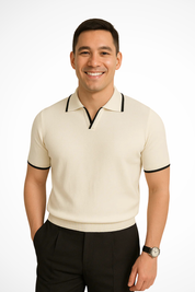 Luca Bellingham | Slim Fit Knit Polo Shirt For Men