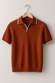 Luca Bellingham | Slim Fit Knit Polo Shirt For Men