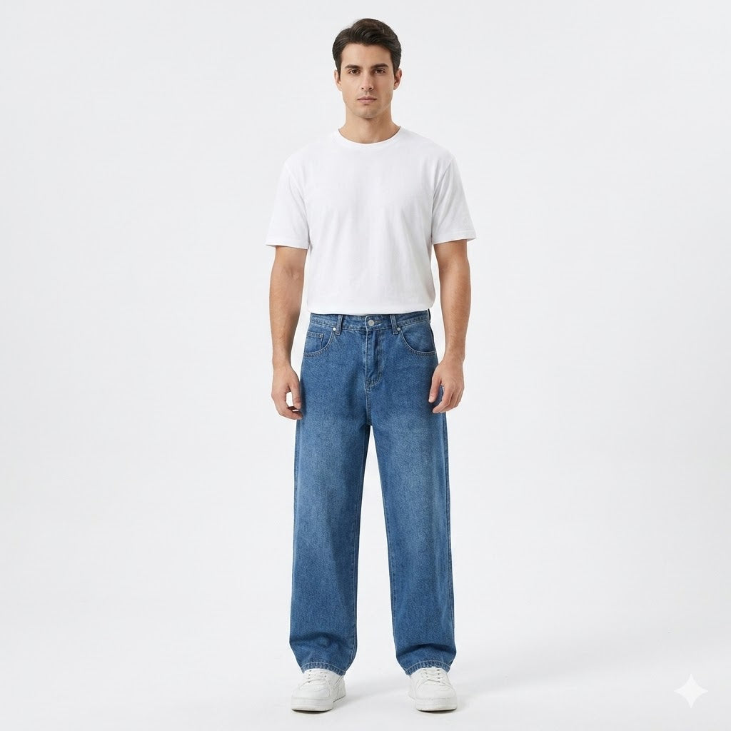 Luca Harrington | Relaxed Wide Leg Denim Jeans For Men