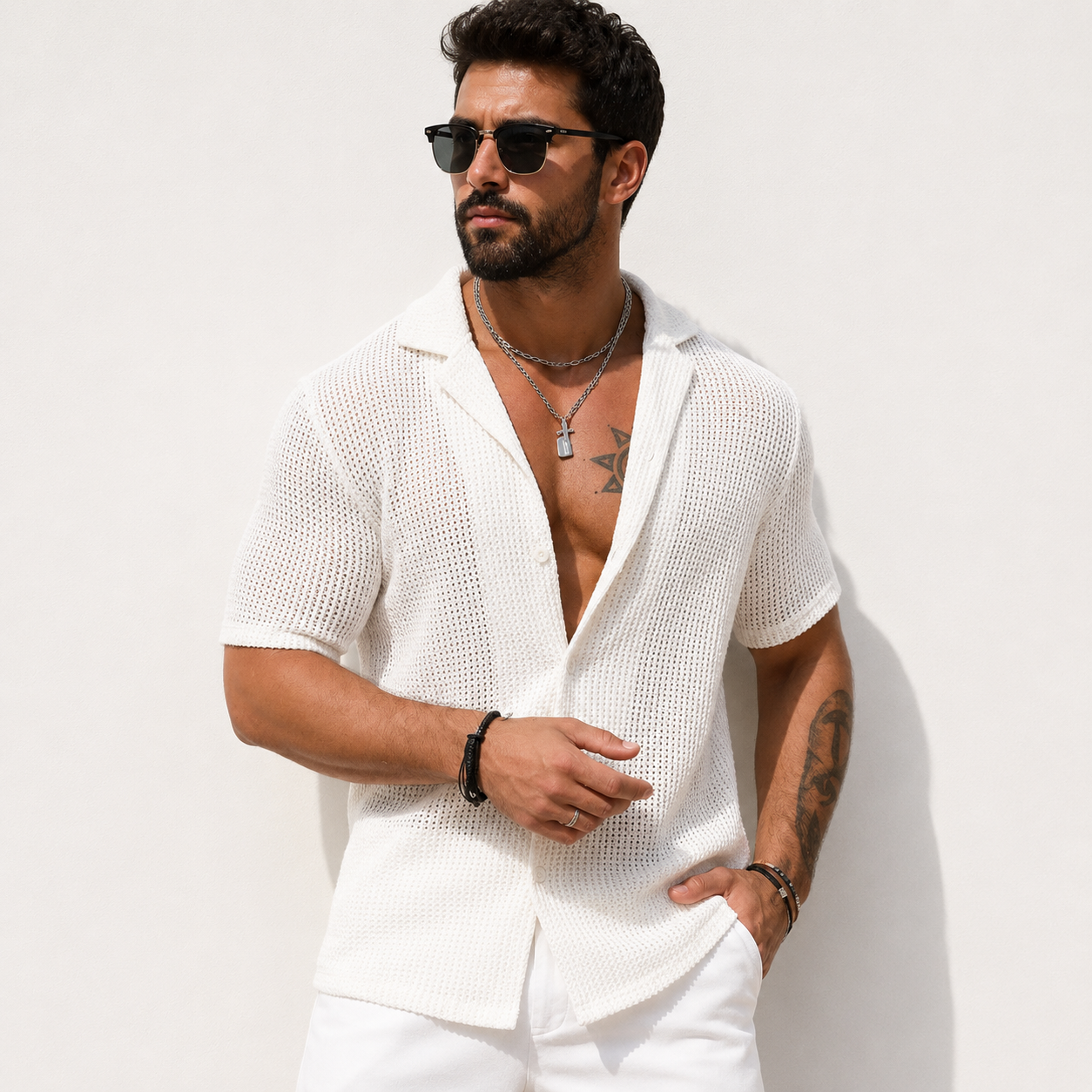 Luca Marino | Summer Knit Shirt For Men