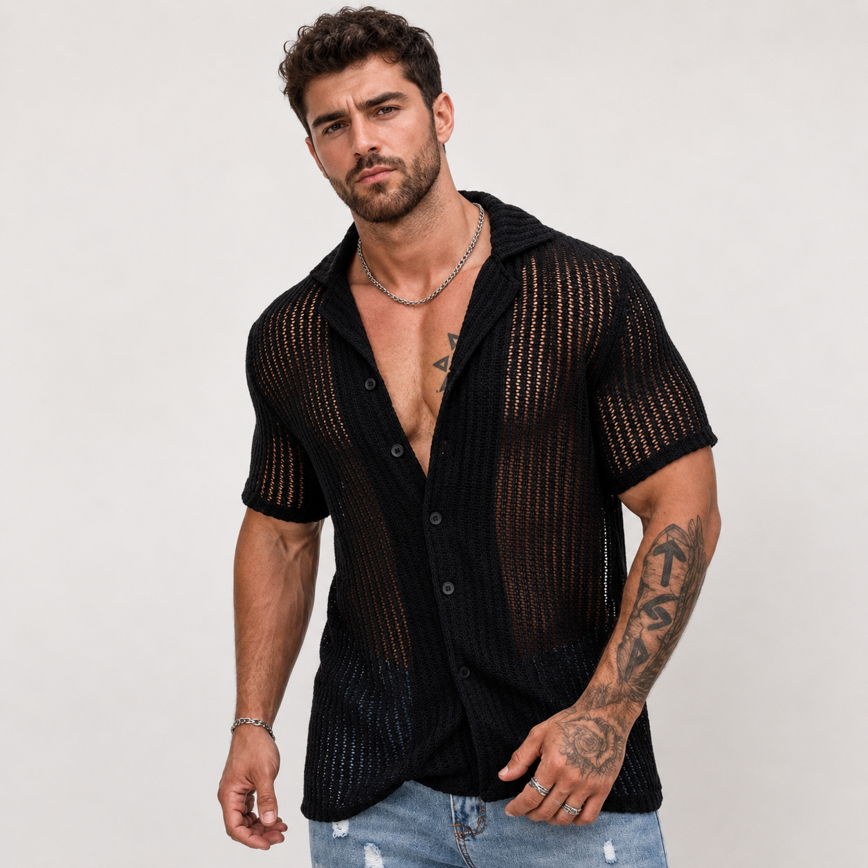 Luca Marino | Summer Knit Shirt For Men