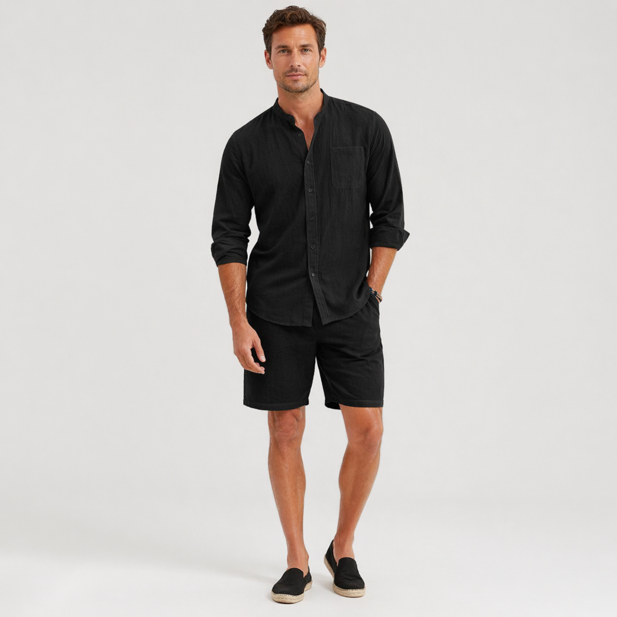 Luca Moretti | Men’s Linen Shirt and Shorts Set