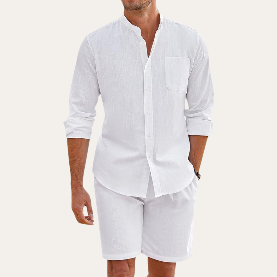 Luca Moretti | Men’s Linen Shirt and Shorts Set