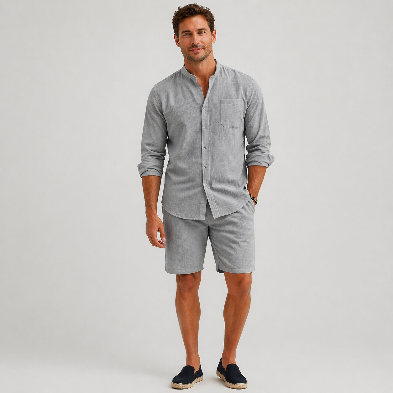 Luca Moretti | Men’s Linen Shirt and Shorts Set