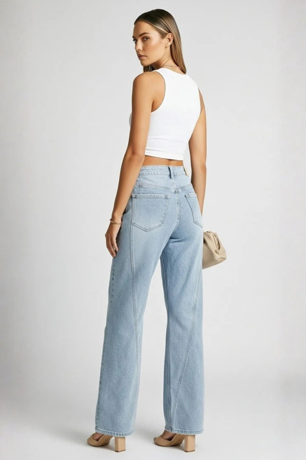 Luca Moretti | Wide Leg Denim Boyfriend Jeans For Women