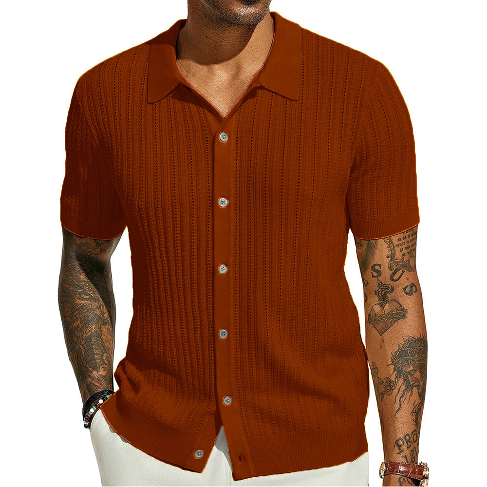 Lucien Carrington | Knitted Button Summer Shirt For Men