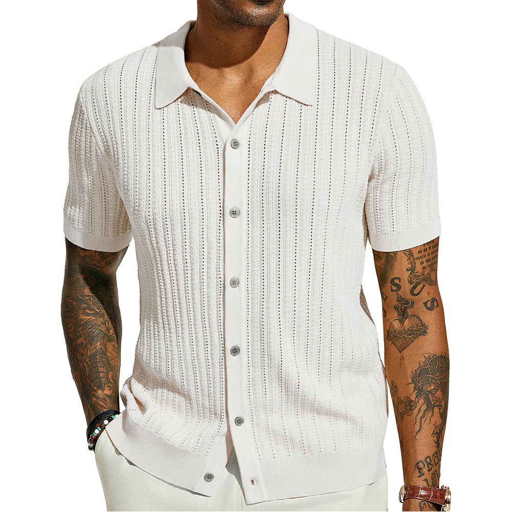 Lucien Carrington | Knitted Button Summer Shirt For Men