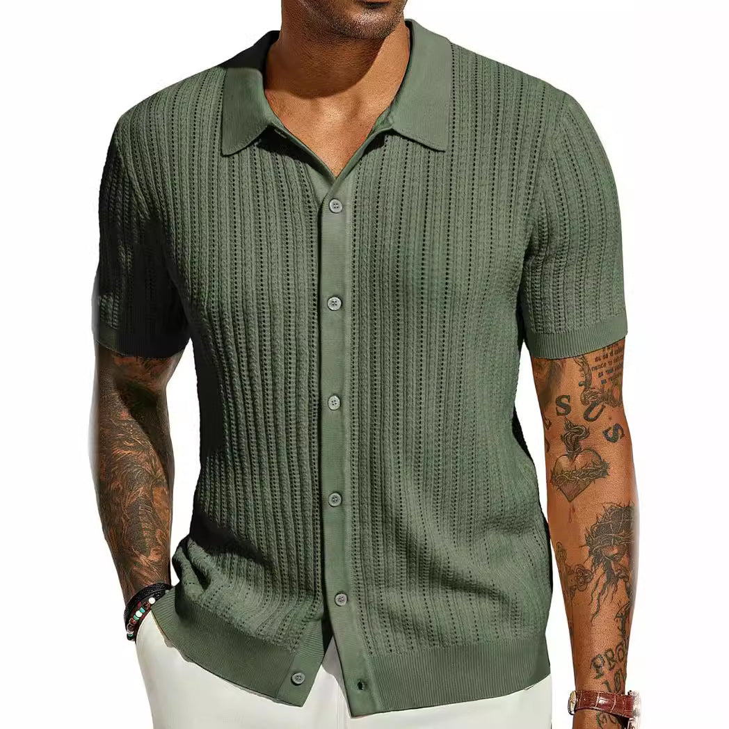 Lucien Carrington | Knitted Button Summer Shirt For Men