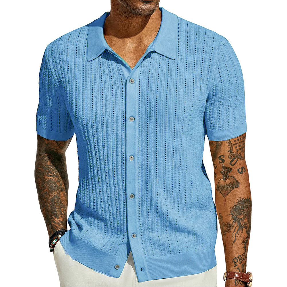 Lucien Carrington | Knitted Button Summer Shirt For Men