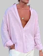 Lucien Moreau | Relaxed Linen Button Shirt For Men