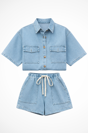 Lucienne Dubois | Denim Ease Co-Ord Set For Women