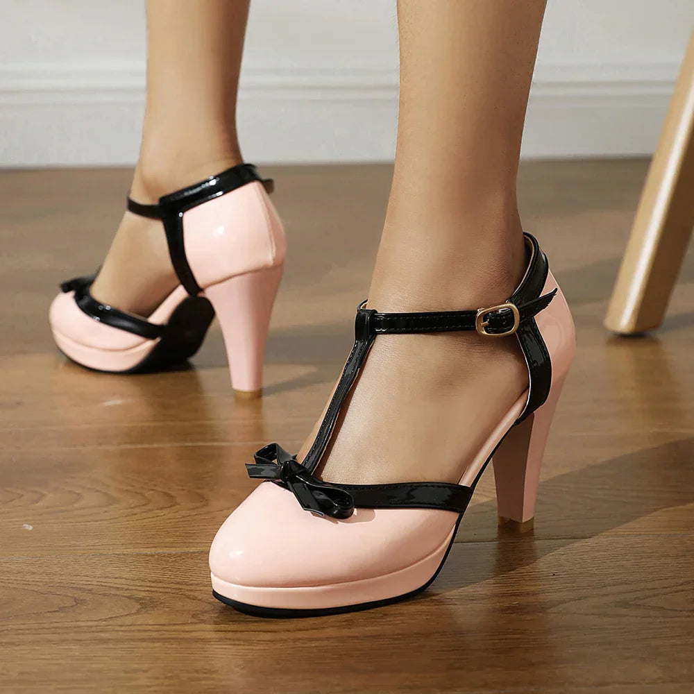 Lucienne Dubois | Elegant T-Strap Heels For Women