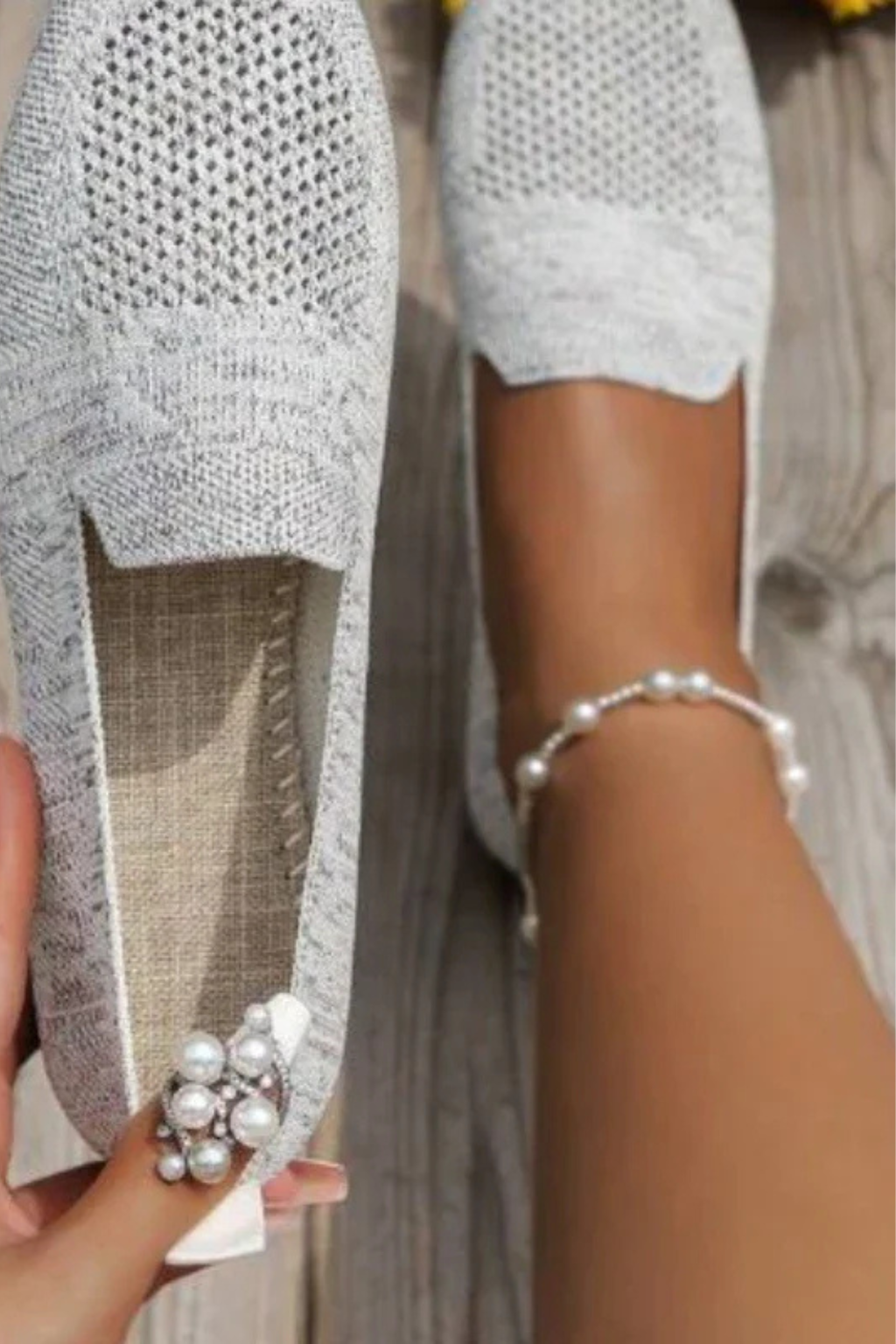 Lucienne Dupont | Breathable Knit Slip-On Shoes For Women