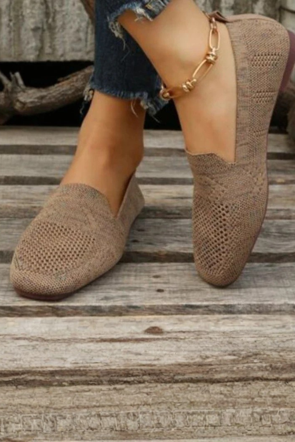 Lucienne Dupont | Breathable Knit Slip-On Shoes For Women