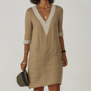 Lucy Woodward | Crochet Trim V-Neck Dress