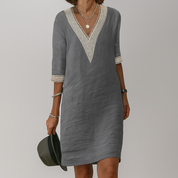 Lucy Woodward | Crochet Trim V-Neck Dress