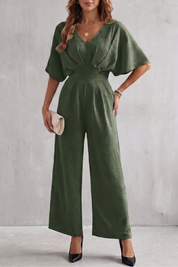 Georgiana Cooper | Burgundy Batwing Wide-Leg Jumpsuit